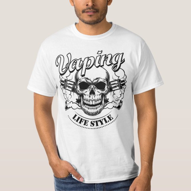 Cráneo de Vaping - Camiseta audaz y erguida (Anverso)