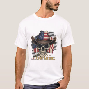 Cráneo de vaquero patriota americano - Camiseta cl