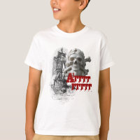 Cráneo del barco pirata y del esqueleto y camiseta