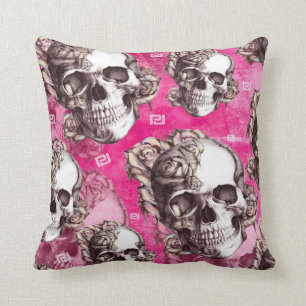 Cráneo del PJ y almohada rosados clásicos de los