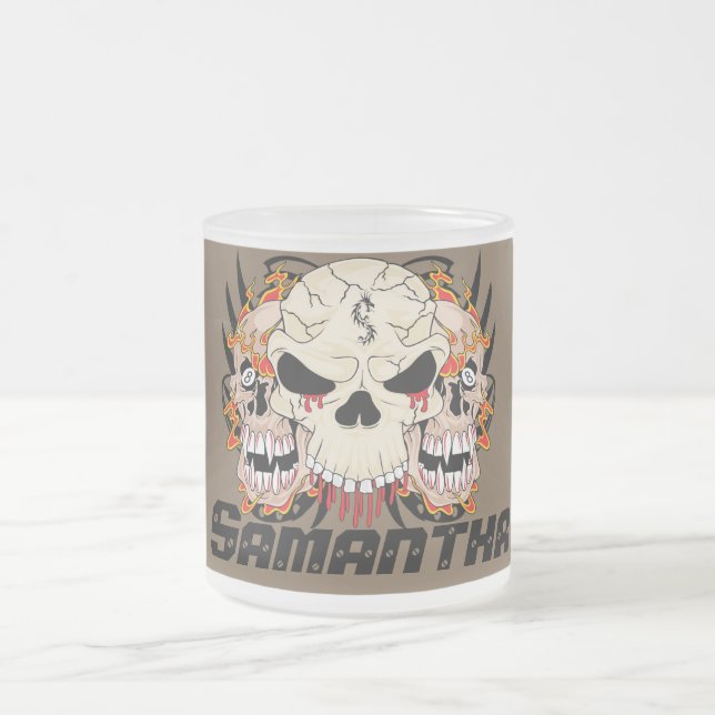 Cráneo del tatuaje taza de la taza de café de ocho (Centro)