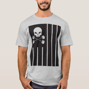 Cráneo en rayas - camisa del Barbell del