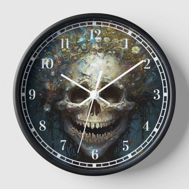 Cráneo espeluznante Gothic Oscuro Fantasía Reloj d (Anverso)