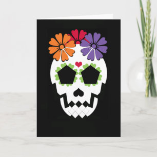 Cráneo "¡Feliz Halloween!" Tarjeta mediana
