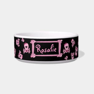 Cráneo femenino rosado con el cuenco personalizado