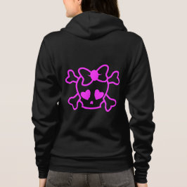 Cráneo femenino rosado del emo con sudadera con