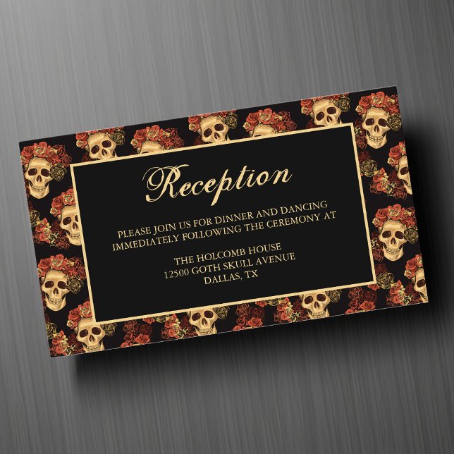 Cráneo gótico Recepción de bodas de Halloween negr (Subido por el creador)