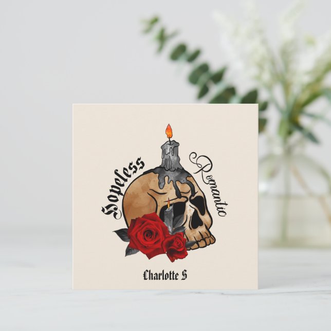 Cráneo gótico sin esperanza romántica (Anverso de pie)