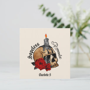 Cráneo gótico sin esperanza romántica