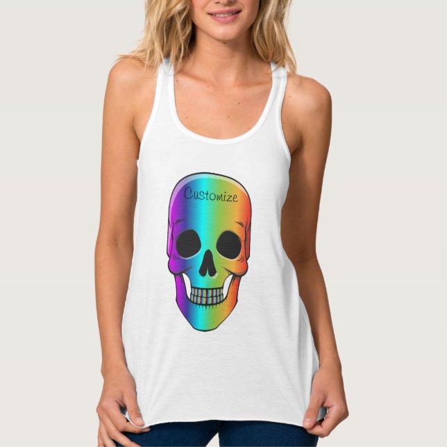 Cráneo humano psicodélico Thunder_Cove Tank Top (Anverso)