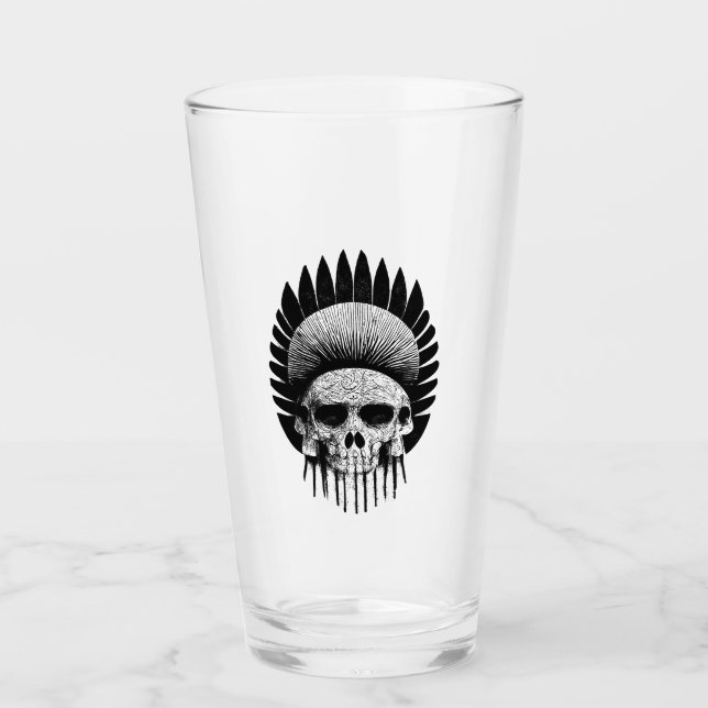 Cráneo Indio Blanco y Negro (Anverso)