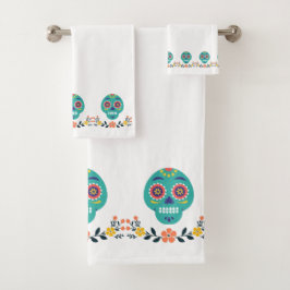 Cráneo moderno de caramelo azul rosa blanco