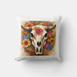 Cráneo moderno de vaca occidental con Cojín decora