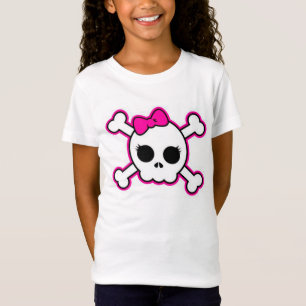 Cráneo negro y rosado de la camisa de la juventud