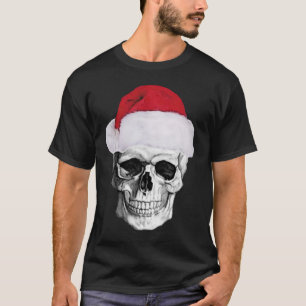 cráneo Papá Noel, camiseta de Navidad