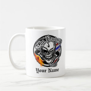 Cráneo personalizado del peluquero con la taza