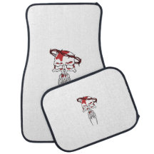 cráneo rojo conjunto de Alfombrillas de auto