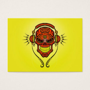 Cráneo, rojo y amarillo del azúcar de DJ