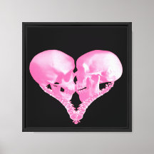 Cráneo rosa besar el corazón arte gótico romántico
