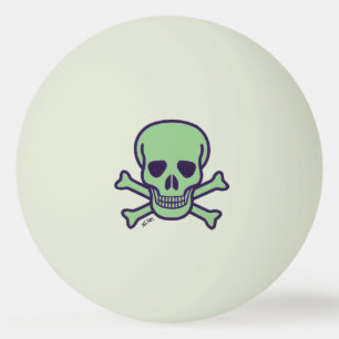 Cráneo Verde 1 estrella bola de ping pong verde