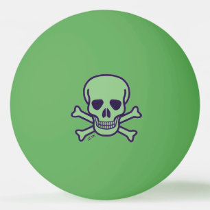 Cráneo Verde 1 estrella bola de ping pong verde
