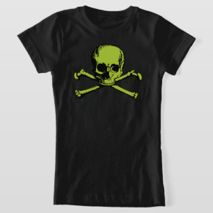 Cráneo Verde Y Camiseta De Los Crossbone