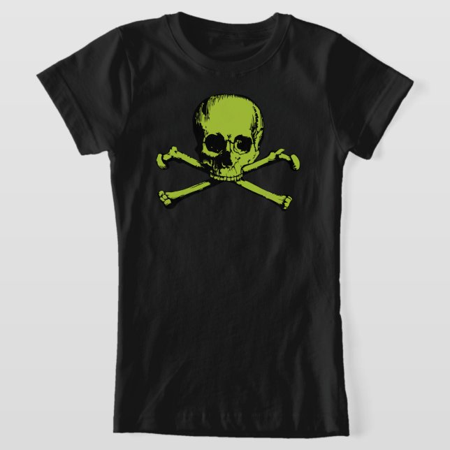 Cráneo Verde Y Camiseta De Los Crossbone (Distribución)