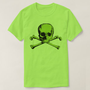 Cráneo Verde Y Camiseta De Los Crossbone