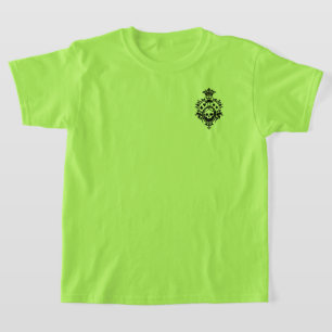 Cráneo Verde Y Tarjeta Para Camiseta Escudo