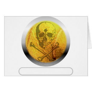 Cráneo y bandera pirata de la pelota de tenis