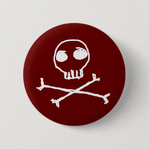 Cráneo y botón de la bandera pirata