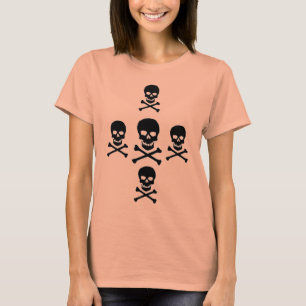 Cráneo y camiseta de la quemadura de las señoras