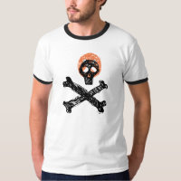 cráneo y huesos espeluznante diseño de camisetas p