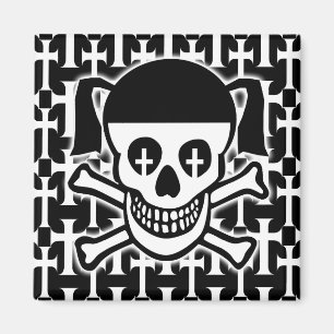 Cráneo y imán góticos de la bandera pirata