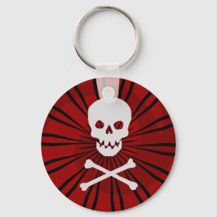 Cráneo y llavero de la bandera pirata