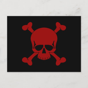 Cráneo y postal de la bandera pirata