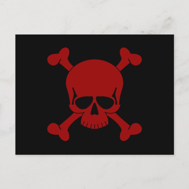 Cráneo y postal de la bandera pirata (Anverso)