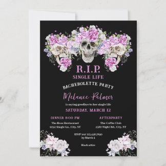 Cráneo y Rosas R.I.P. Invitación a la fiesta de Ba