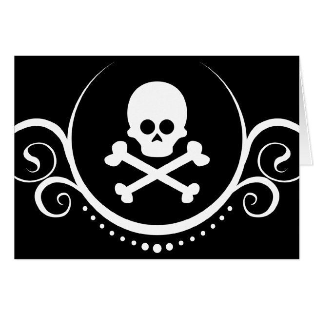 cráneo y sofisticaciones de la bandera pirata (Anverso (Horizontal))