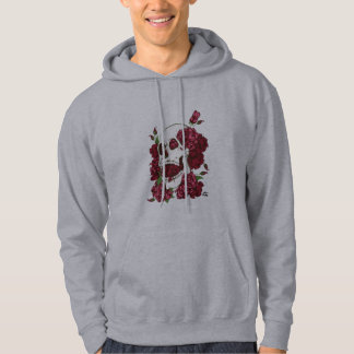 Cráneo y sudadera con capucha color de rosa