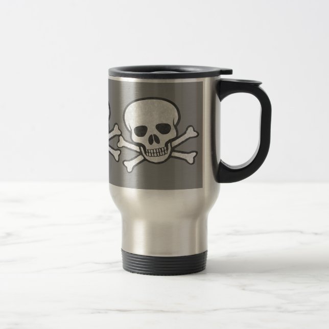 Cráneo y taza apenados de la bandera pirata (Derecha)