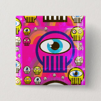 Cráneos lindos y cráneos extranjeros en el botón