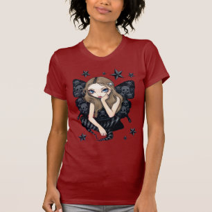 Cráneos y camisa de hadas gótica de las estrella