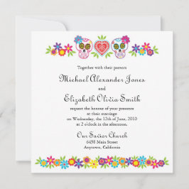 Cránulos de azúcar y flores Invitación a la boda