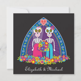 Cránulos de azúcar y flores Invitación a la boda