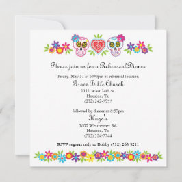 Cránulos de azúcar y flores Invitación a la boda