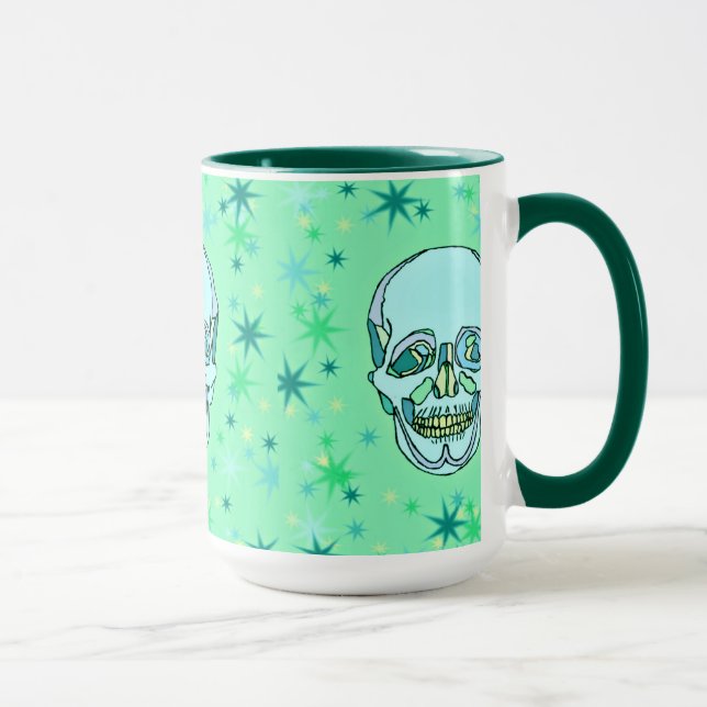 Cránulos Verde azulados pasteles y tazas de café (Derecha)