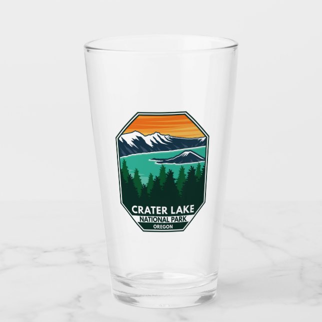 Crater Lake National Park Elk Retro Compass Emblem (Anverso)