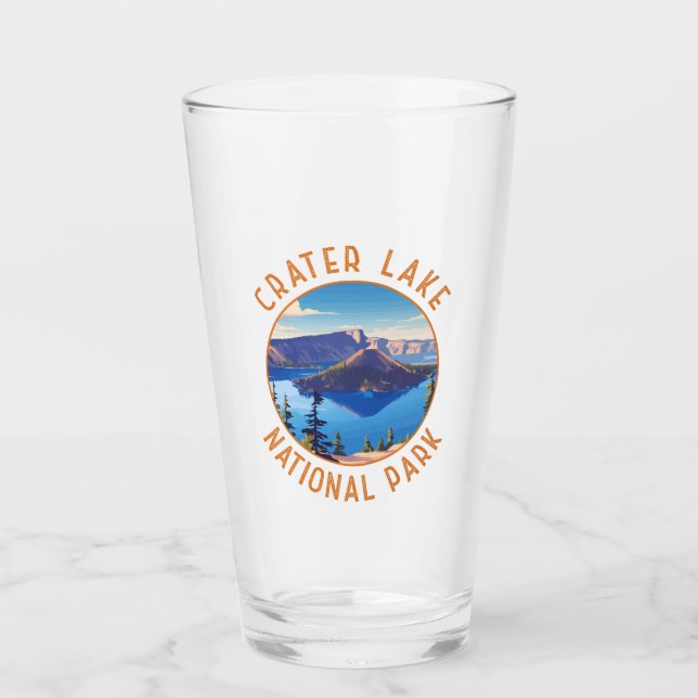 Crater Lake National Park Retro Molestias Círculo (Anverso)