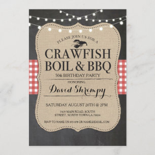 Crawfish Boil BBQ Cualquier Edad Invitación de lan